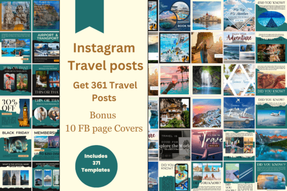 Download Travel Instagram Posts-Canva-Bundle - Instagram posts Collection