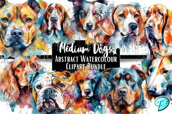 Download Medium Dogs Abstract Watercolour Clipart - Premium Resources