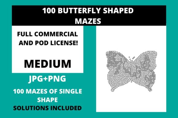 Download 100 Medium Butterfly Shaped Mazes - Premium Resources